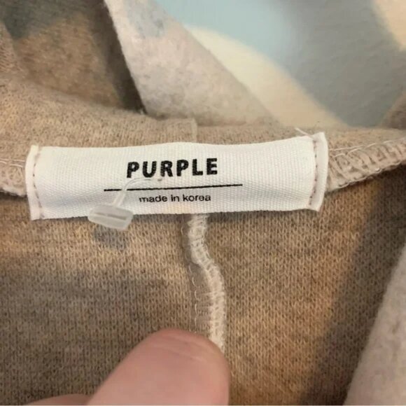 Purple Brand Raw Edge Hoodie Pullover Neutral Unisex Futuristic One Size - Picture 2 of 4